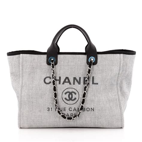 chanel canvas tote bag windows chain|Chanel canvas shopping bag.